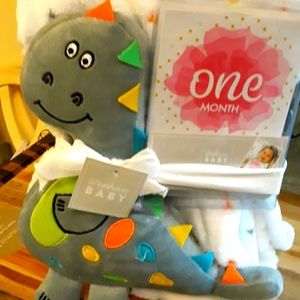 Stephan Baby Blanket with plush toy and 12 month stickers